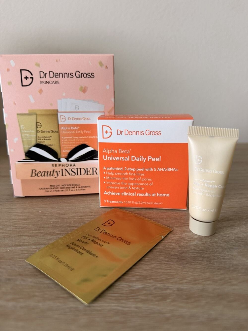 Dr Dennis Gross Skin Spa Trio Peel Serum Blur Repair Cream New